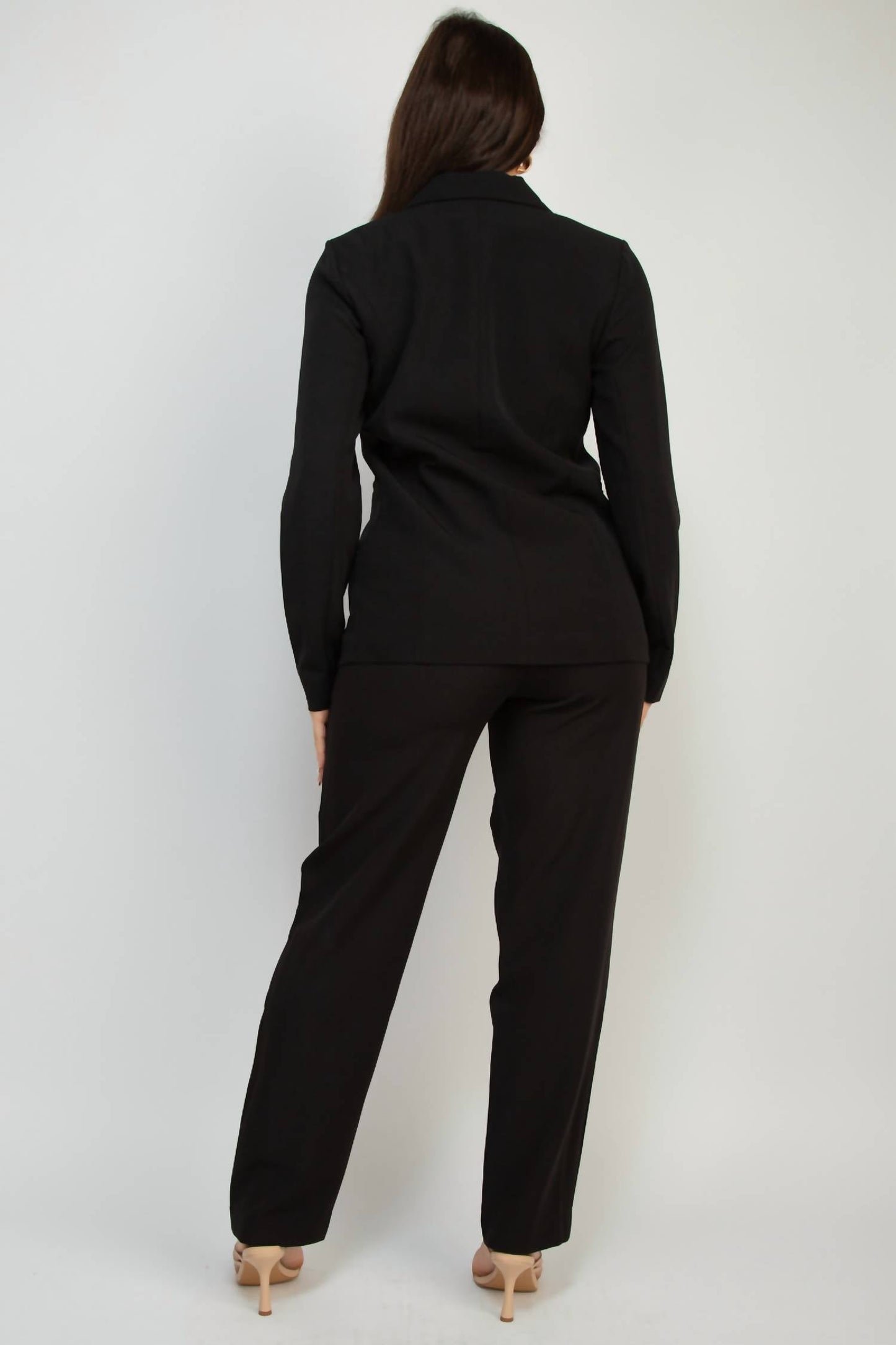 A.C.G. Los Angeles - Midrise Dressy Pants & Button Front Blazer Set