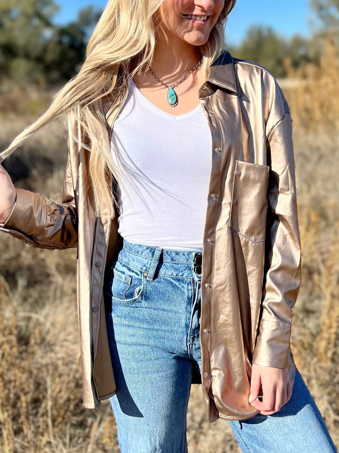 Entro - Pleather Blouse