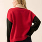 Promesa - Color Block Turtle Neck Cable Knit Sweater