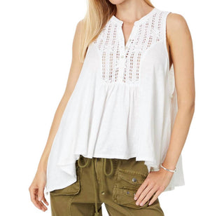 Free People - Lace Yoke Henley Sunkissed Top