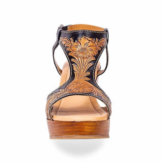 Myra - Women's Talitha Hand Tooled Wedge Sandal