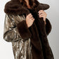 Joseph Ribkoff - Reversible Faux Fur Metallic Coat