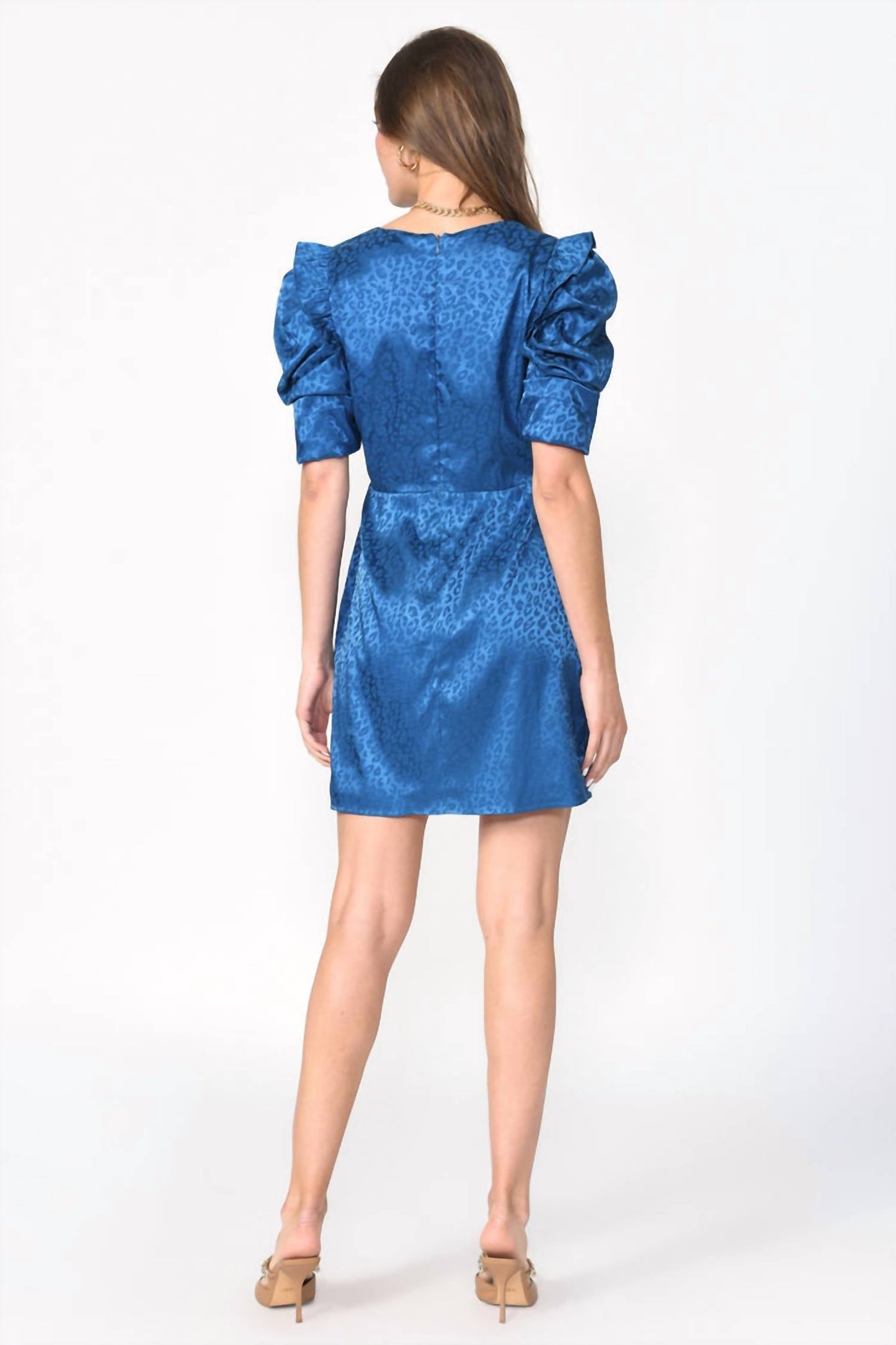 Adelyn Rae - Puff Sleeve Jacquard Dress
