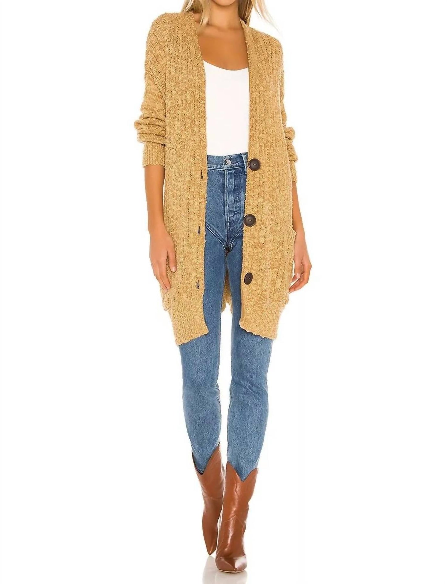 Free People - Sunset Drive Oversized Cardigan Sweater Knit Brindle
