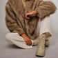 Blue B - Women's Two Tone Faux Fur Jacket