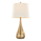 Pebble 29" Contemporary Metal Table Lamp Set in Gold with White Linen Shades - Set of 2