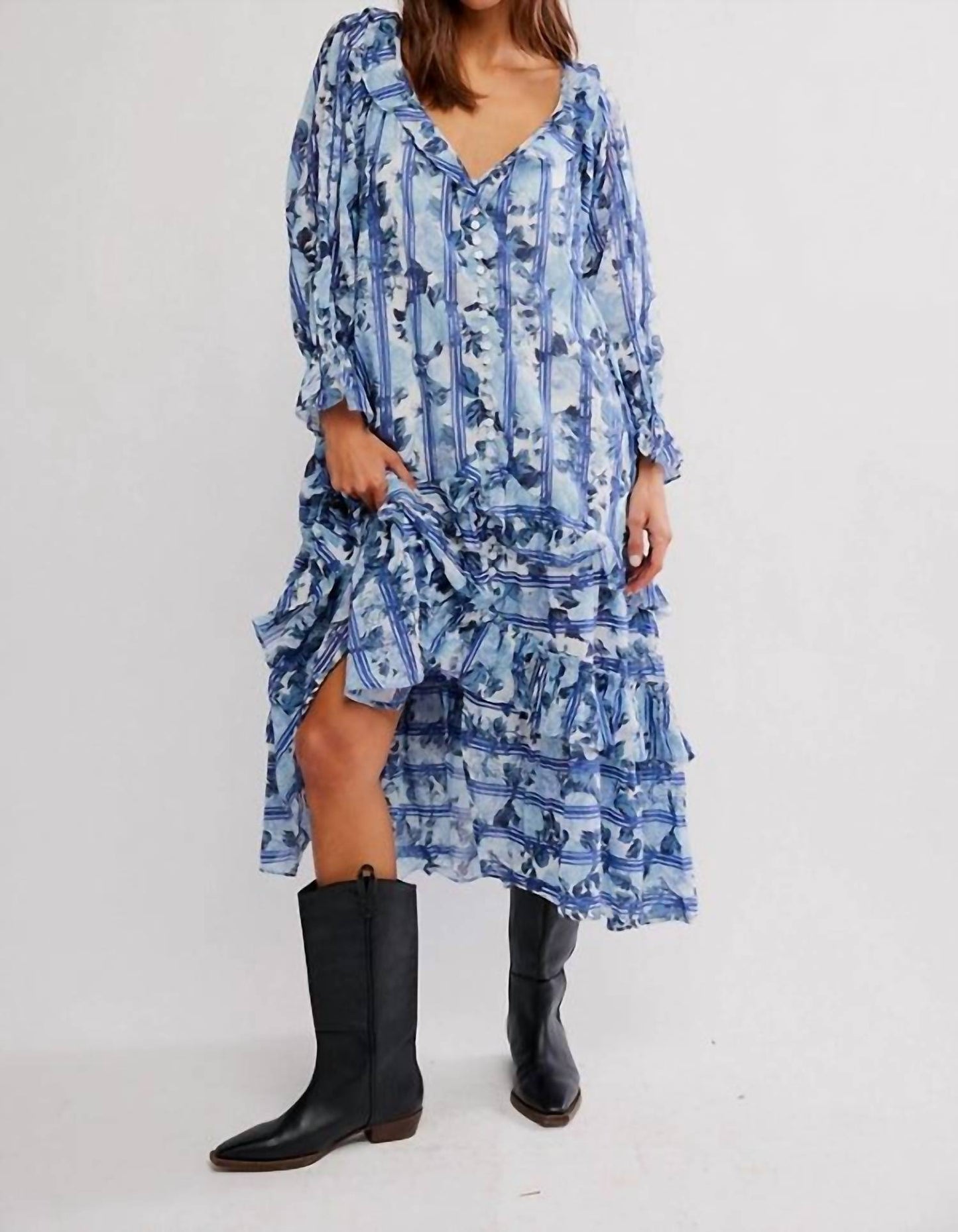 Free People - Garden Wonders Tiered Midi Dress