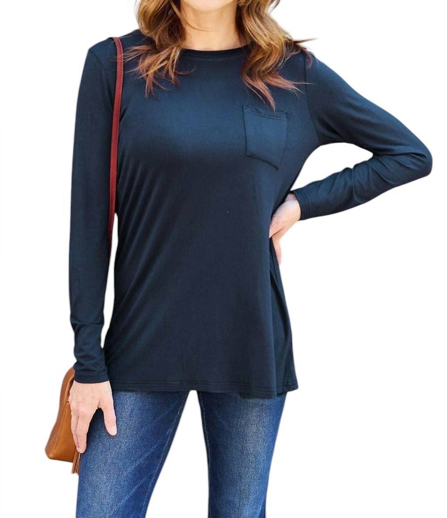 Basic Bae - Luxe Long Sleeve Top With Pockets