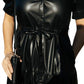 Elan - Faux Leather Tiered Dress