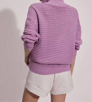 Varley - Tara Pointelle Half Zip Smoky Grape