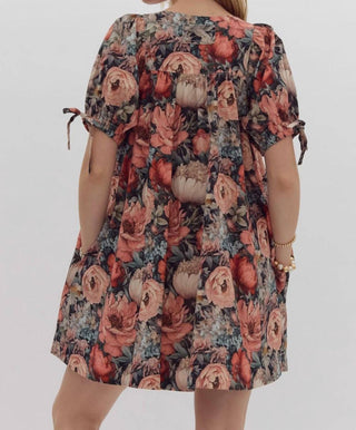 Entro - Lindsey Floral Tie Sleeve Dress