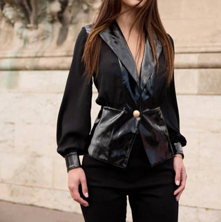 Oolala - Patent Chifton Combo Jacket