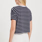 Goldie Tees - Stripe Drop Shoulder Crop Tee
