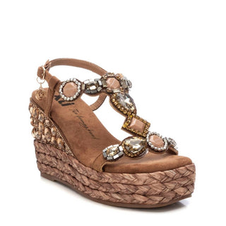 Xti - Women's Gemstone Embellished Wedge Sandals