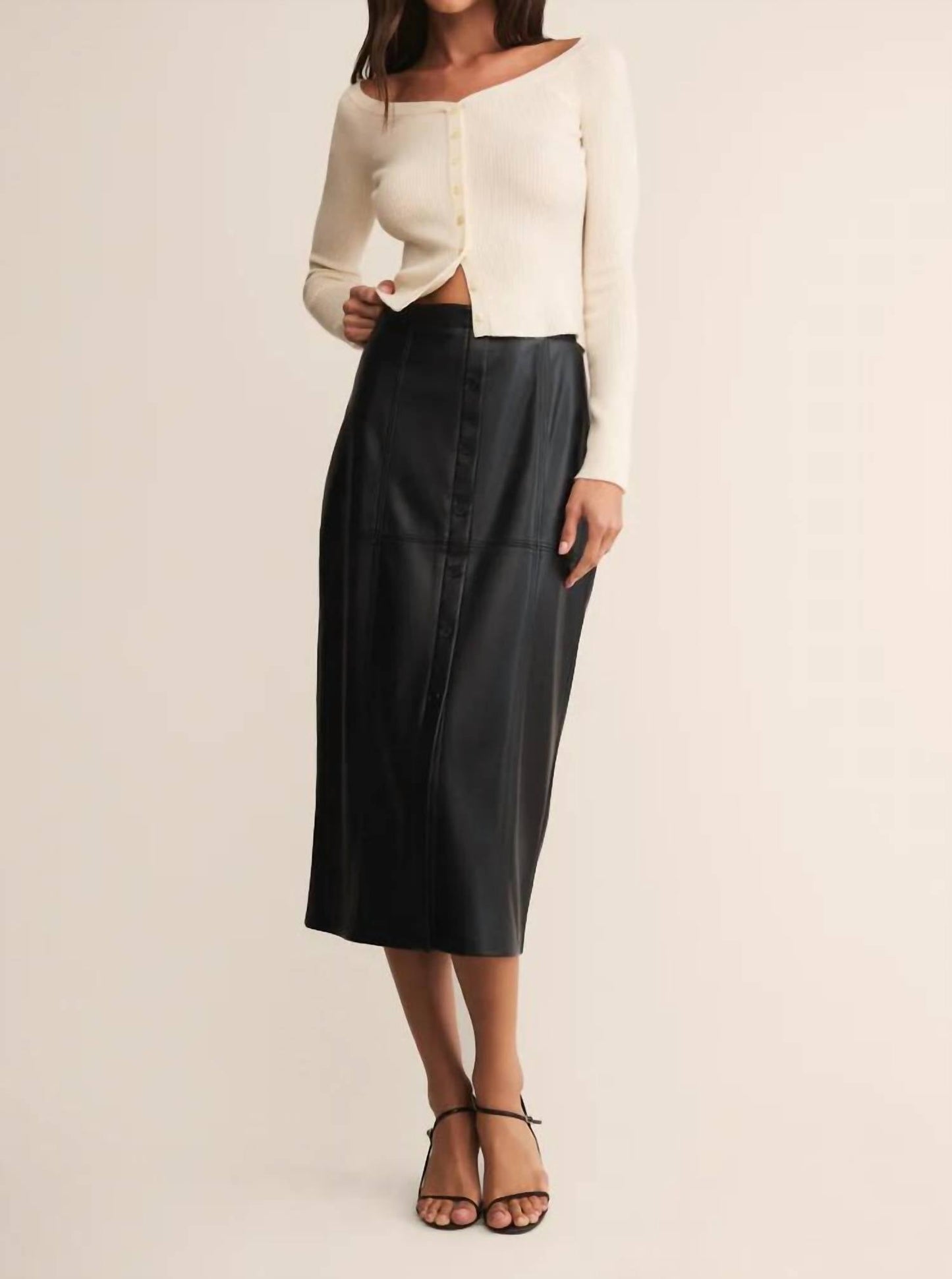 Z Supply - Reine Vegan Leather Midi Skirt