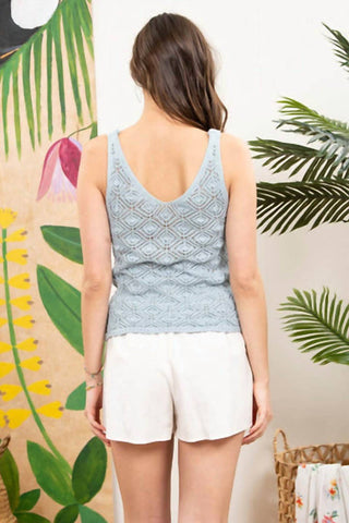 Blu Pepper - Open Weave Pattern Tank Top