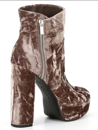 Gianni Bini - Women's Didier Velvet Platform Block Heel Booties