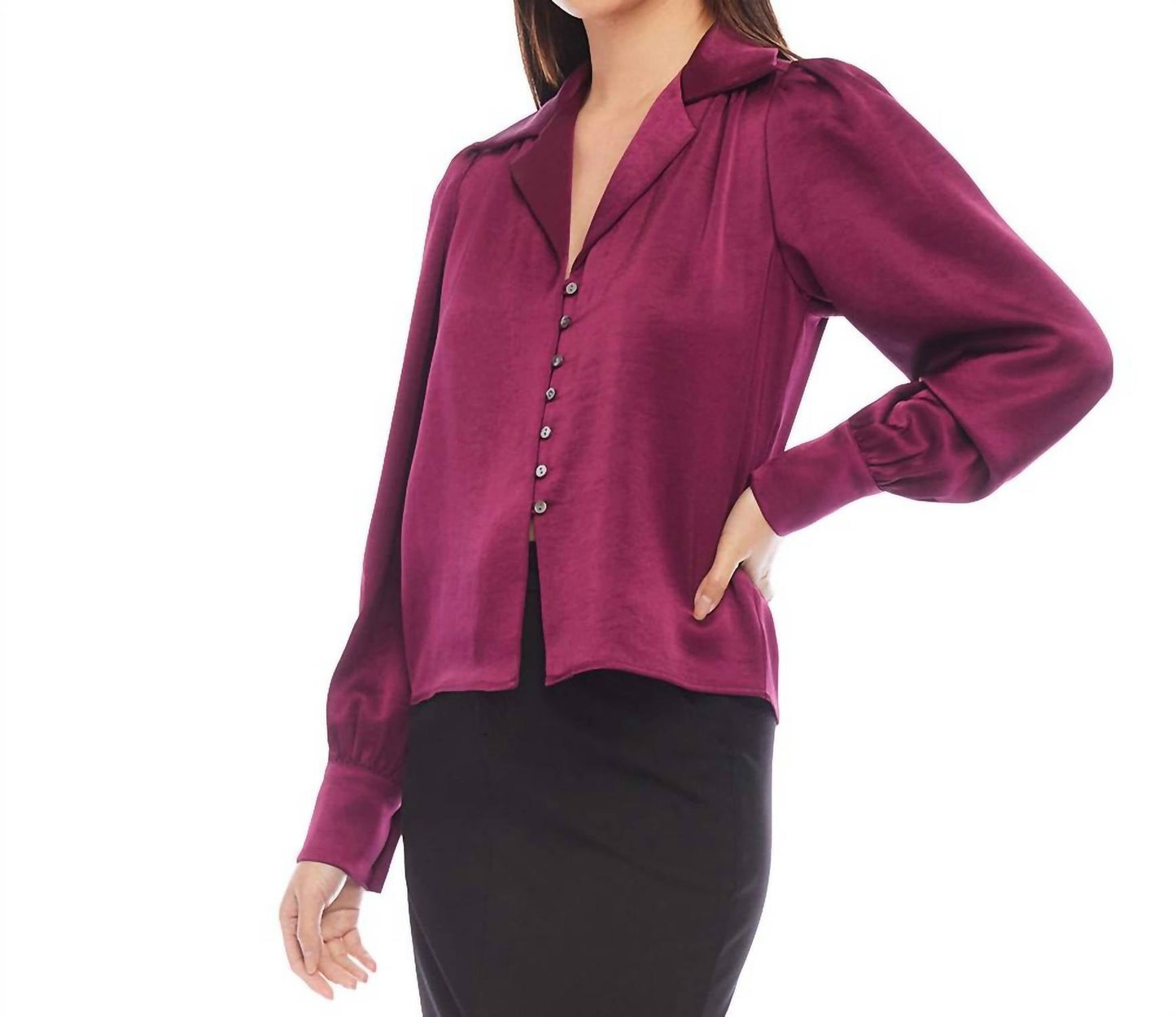 Karen Kane - Shirred Satin Blouse