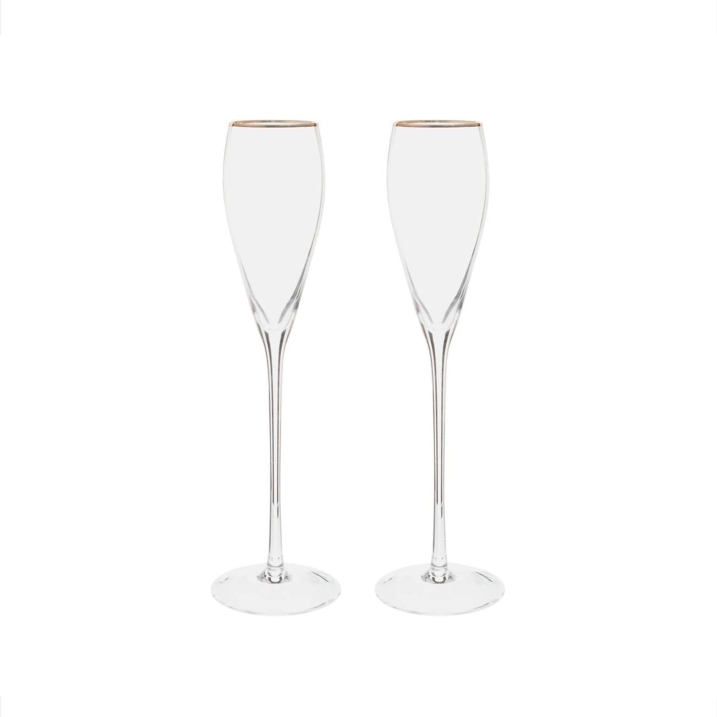 Creative Gifts International - Gold-Rim Tapered Champagne Flutes Set