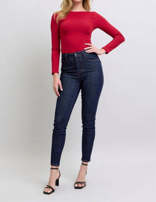Judy Blue - High Waist Heart Shaped Back Pockets Skinny Denim Jeans