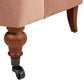 Alana 38" Lawson Accent Arm Chair Metal Casters Peach Orange Velvet