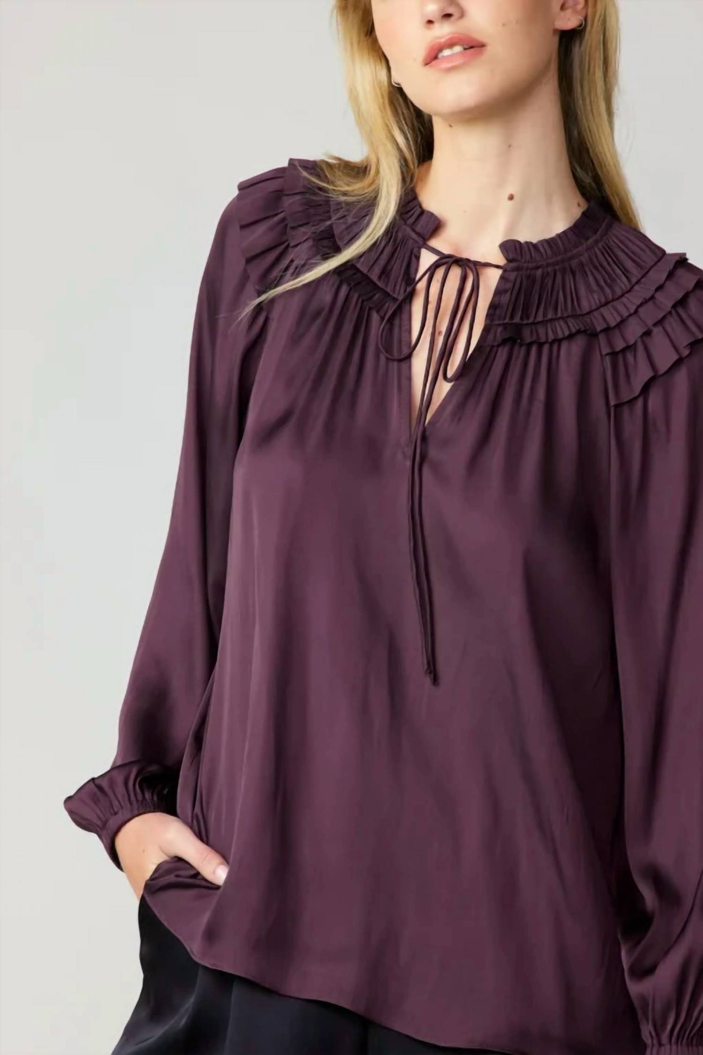 Current Air - Smocked Shoulder Blouse