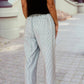 1 The Woman - Pin Stripe Mid Rise Drawstring Waist Pants