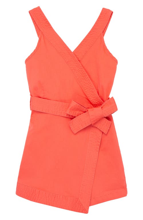 Habitual Kids Kids' Faux Wrap Romper in Coral, Size 16