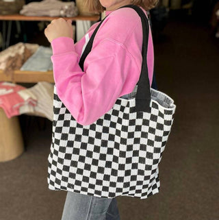 Zenana - Retro Check Tote Bag