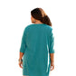 On The Plus Side - Jersey Henley 3/4 Sleeve Tunic - Plus