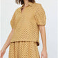 Current Air - Women's Eyelet Half Sleeve Blouse