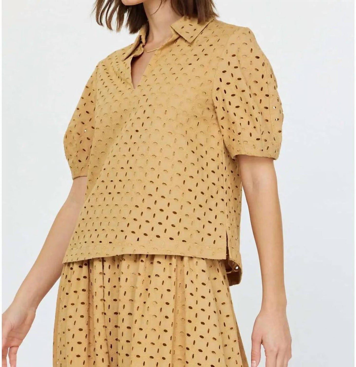 Current Air - Women's Eyelet Half Sleeve Blouse
