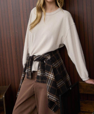 Blu Pepper - Women's Fuzzy Knit Long Sleeve Top