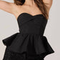 Astr - Melia Strapless Pleated Peplum Top