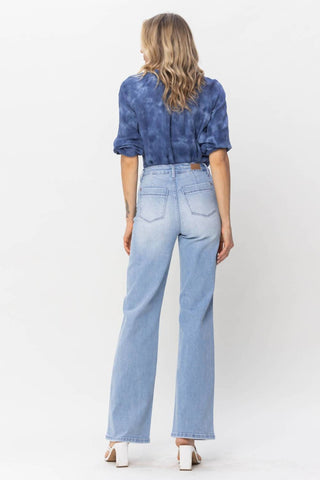 Judy Blue - High Waist With Pocket Details Wide Leg Denim Jeans