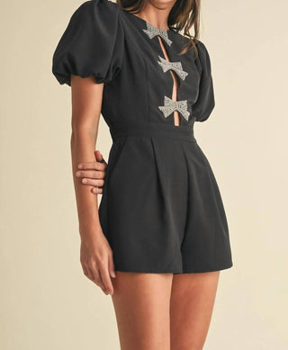 Endless Blu. - Rhinestone Bow Romper