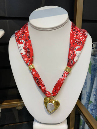 Knotty Bling - Women's Scarf Charm Necklace