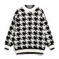 Blu Pepper - Mockneck Houndstooth Sweater Dress