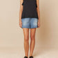 Indi & Cold - Halter Top with Inserted Lace Trims in Double Gauze