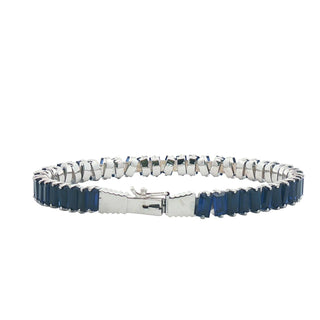 Elazco Inc - Women's Baguette Sapphire Bangle Bracelet