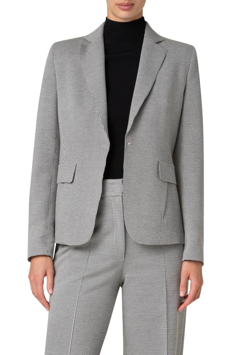 Akris Punto - Micro Houndstooth One Button Jacket