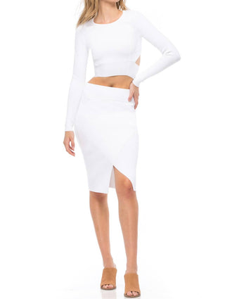 Kendall + Kylie - Compact Long Sleeve Crop Top