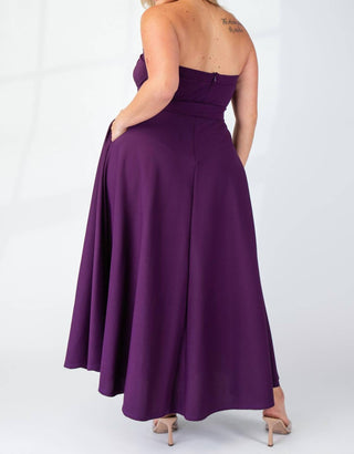The Curve La - Plus Size Knit Tube Maxi Dress With Self Belt