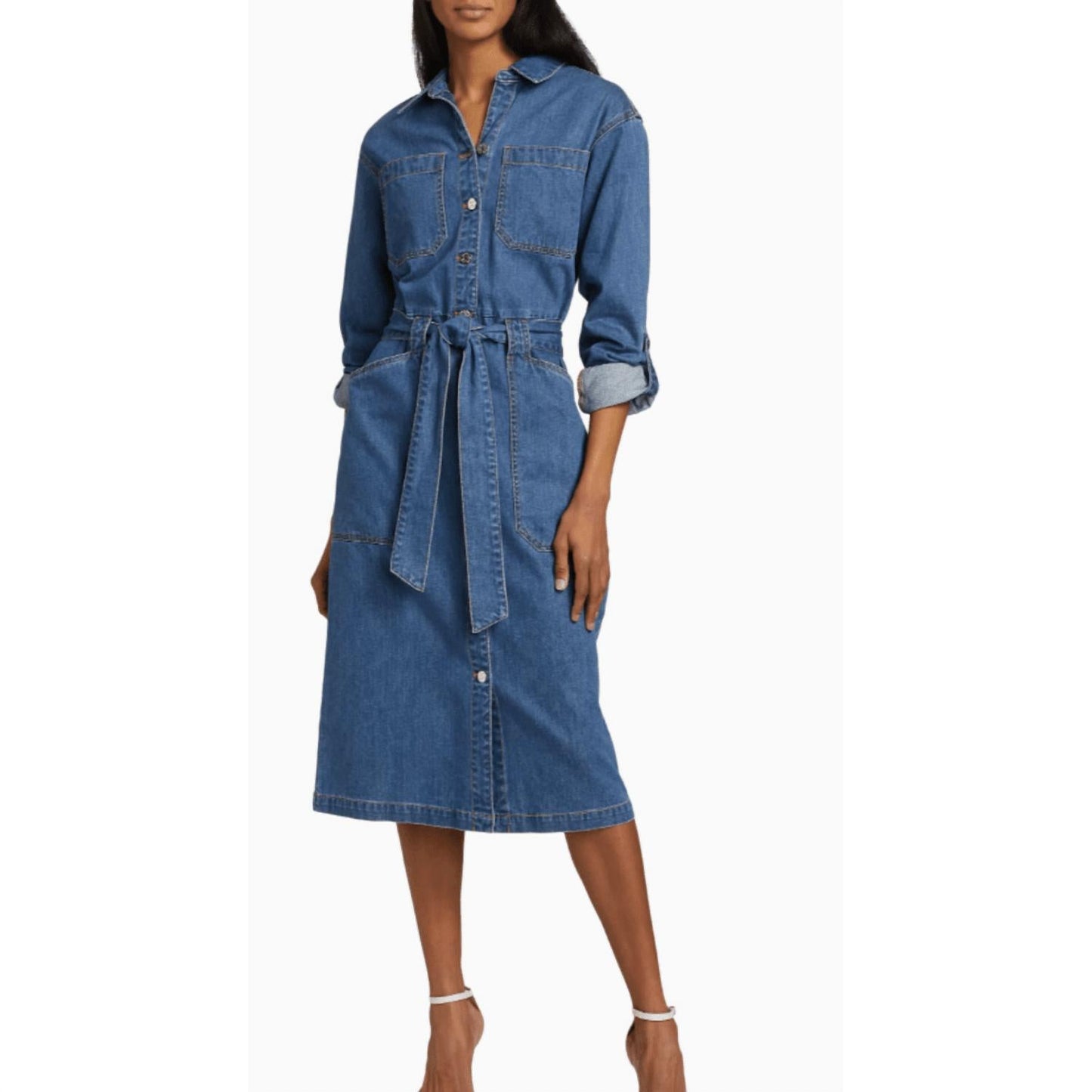 Veronica Beard - Women's Evelyn Cotton Denim Midi Dress