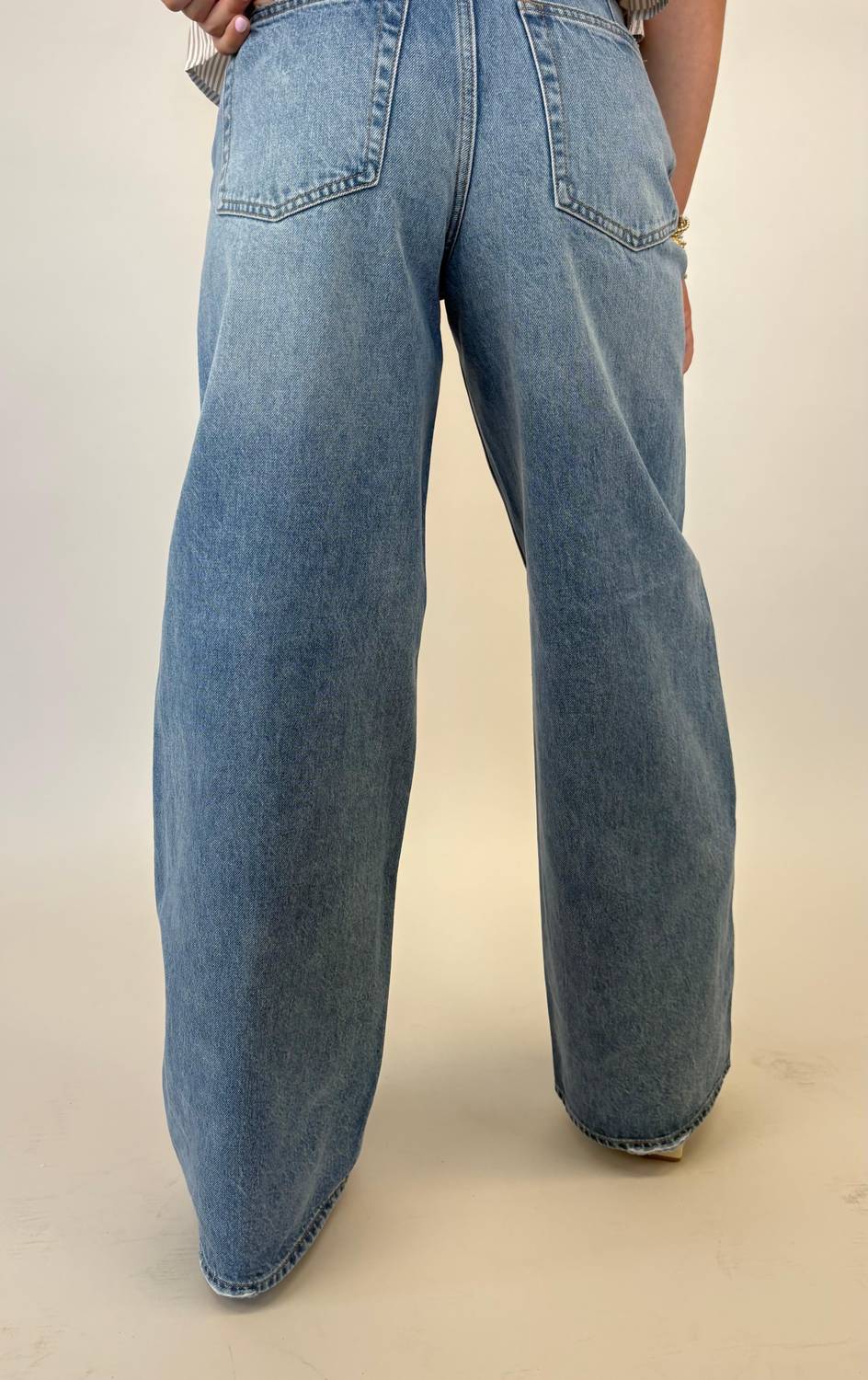 Pistola - Sydney High Rise Bowed Wide Jeans