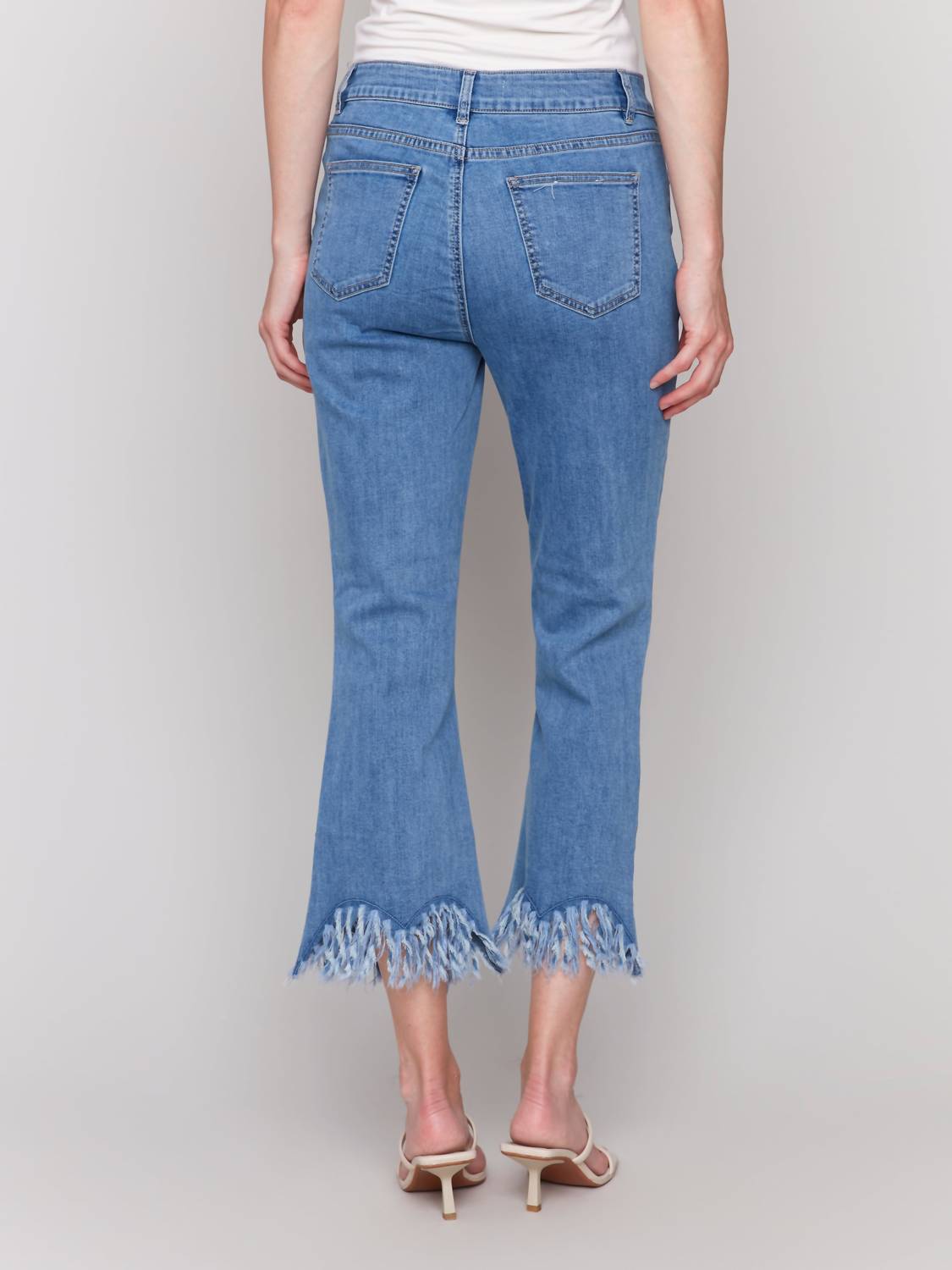 Charlie B - Fringed Hem Cropped Jeans