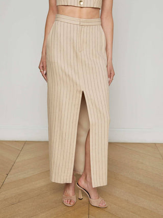 L'Agence - Maceline Pinstriped Maxi Skirt