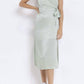 Le Lis - Bust wrapped and tie satin midi dress