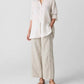 Eileen Fisher - Puckered Linen Stripe Classic Collar Shirt