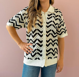 Varley - Anais Crochet Polo Shirt